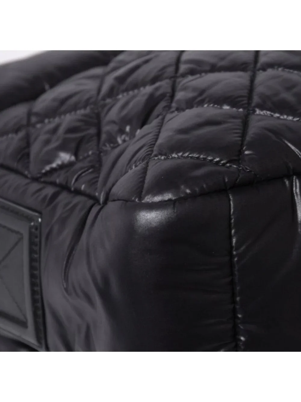 Chanel Coco Cocoon Shoulder Bag CC Logo Nylon Black Silver Quilted